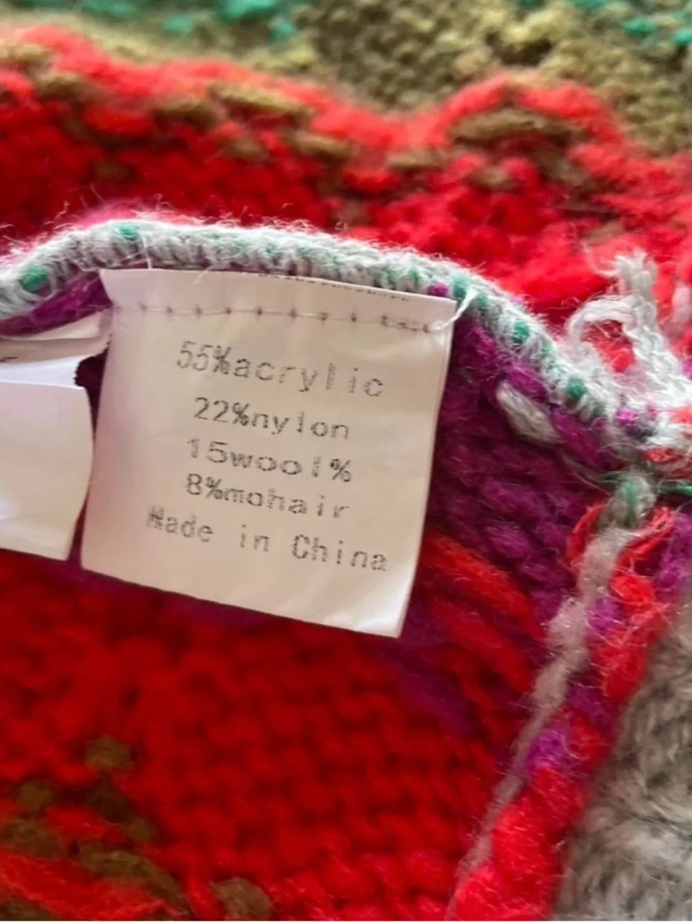 Colorful Zigzag Knit Cardigan Sweater | Anthropologie Style | Size Large - Picture 5 of 5